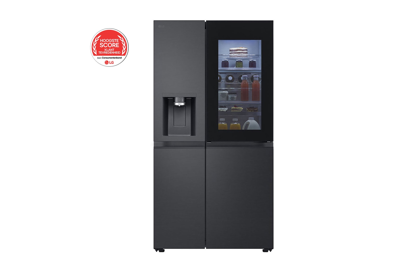 Voorkant van 628L Amerikaanse koelkast Zwart | InstaView™ | DoorCooling+™ | UVNano™ - GSXE91EVAD